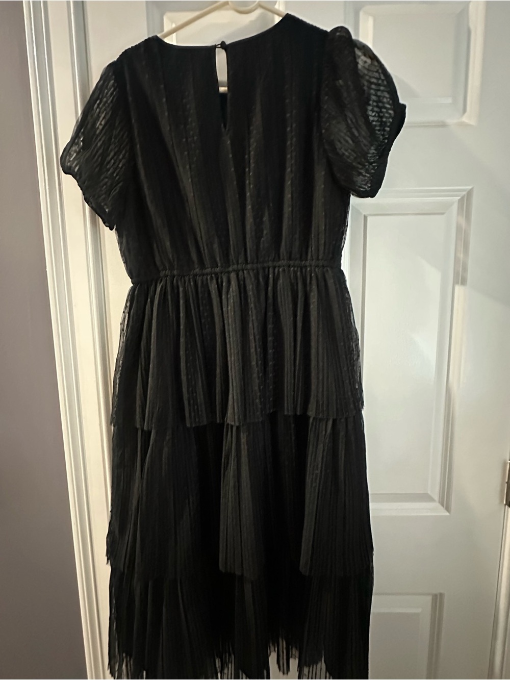 J. Crew Black Textured Dot Midi Dress - Picture 3 of 5